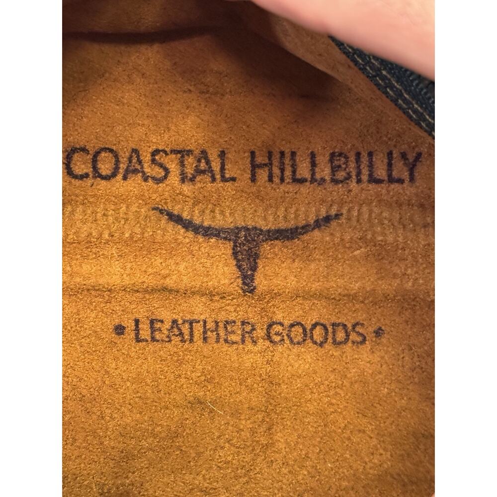 Coastal Hillbilly Brown Leather Clutch Purse Zipper Hand Made Rustic - Picture 7 of 9